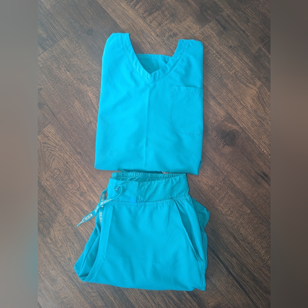 Med Couture Jogger + Tuck In Shirt Scrub Set